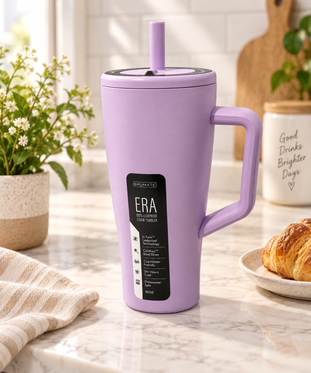 BrüMate Era 30 oz Lavender Purple Leakproof Straw Tumbler with Handle & Box